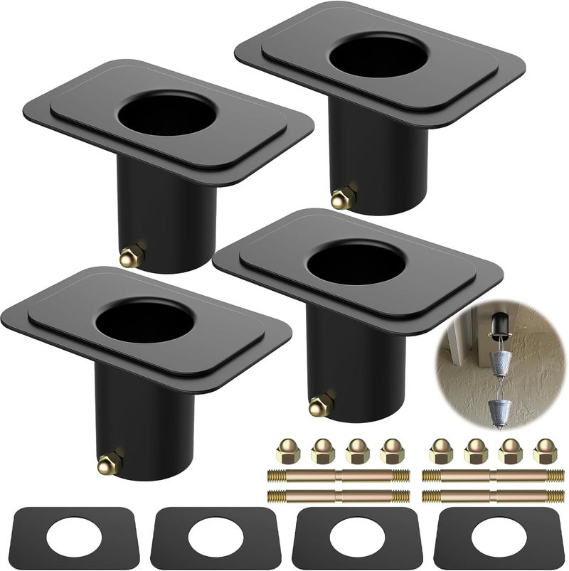 Fengone 4pack Rain Chain Gutter with Bolt Anti-Rust Black Metal Adapter Decorative Rain Chains for Outside Gutter Downspout Adapter - Image 1